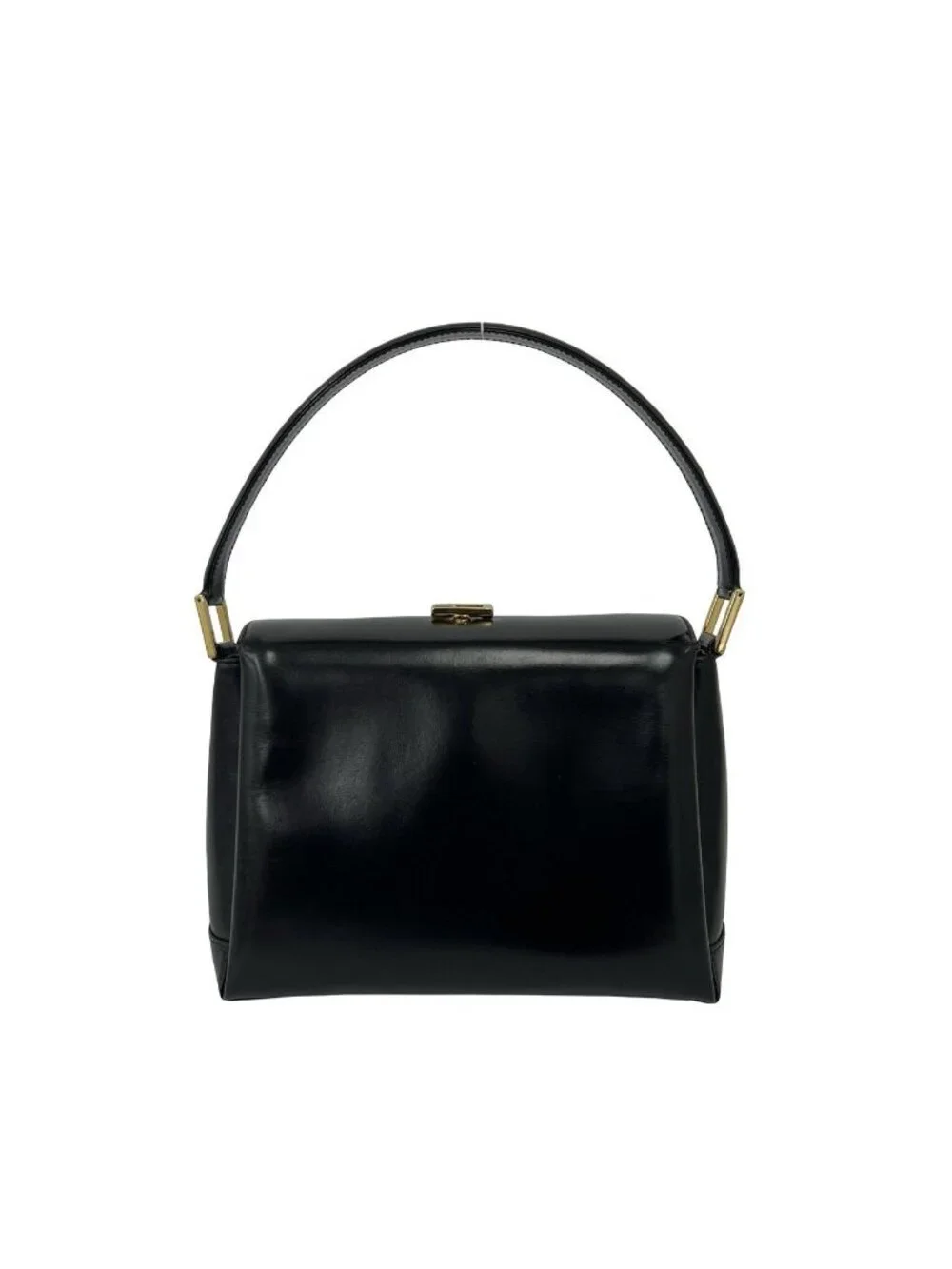 Gucci Vintage Logo Leather Handbag Mini Tote Black